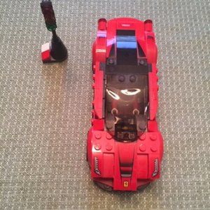 LEGO Ferrari Car with Driver and stoplight post